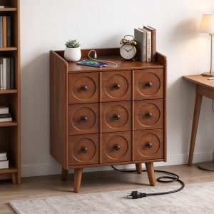 3-drawer nightstand with charging station by HISUKOY