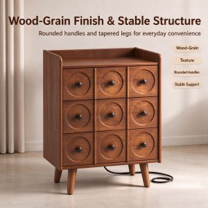3-drawer nightstand with charging station by HISUKOY